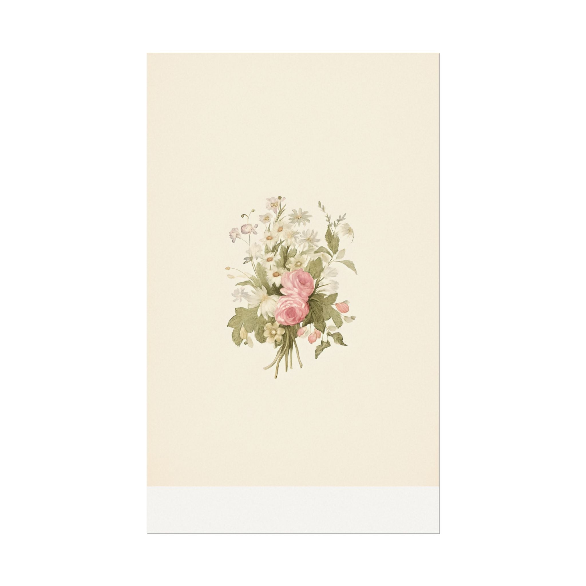 Vintage Roses Textured Watercolor Matte Poster
