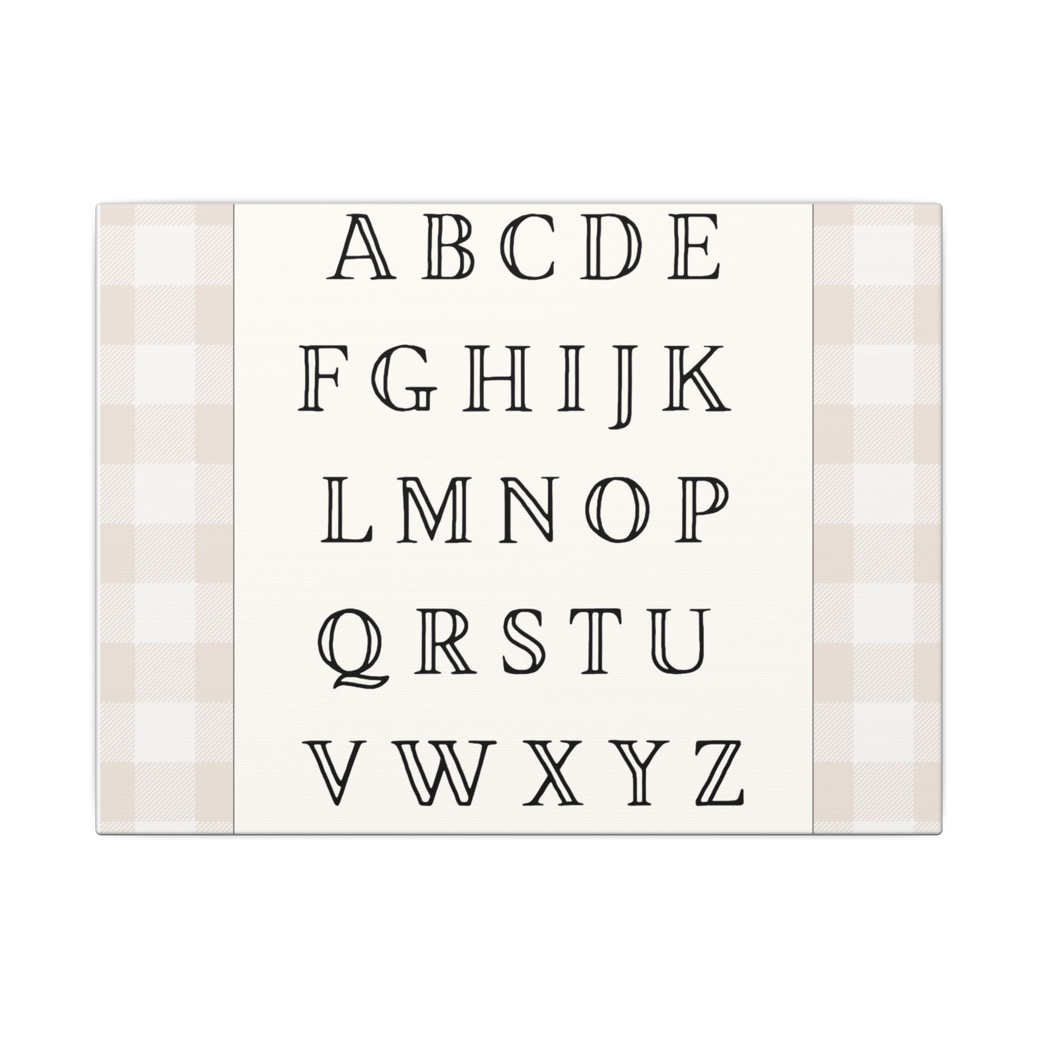 Alphabet Canvas Print for Vintage Nursery Decor