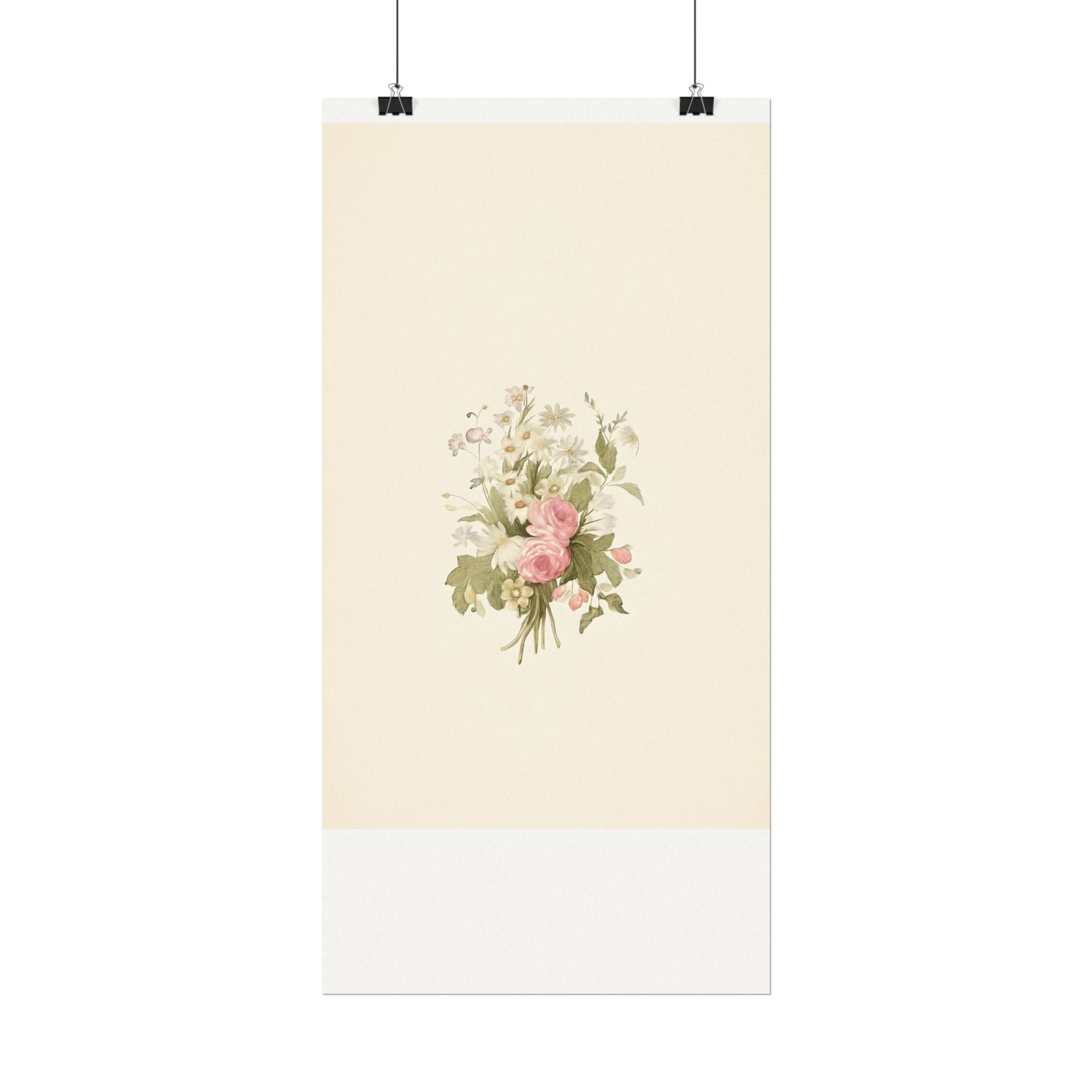 Vintage Roses Textured Watercolor Matte Poster
