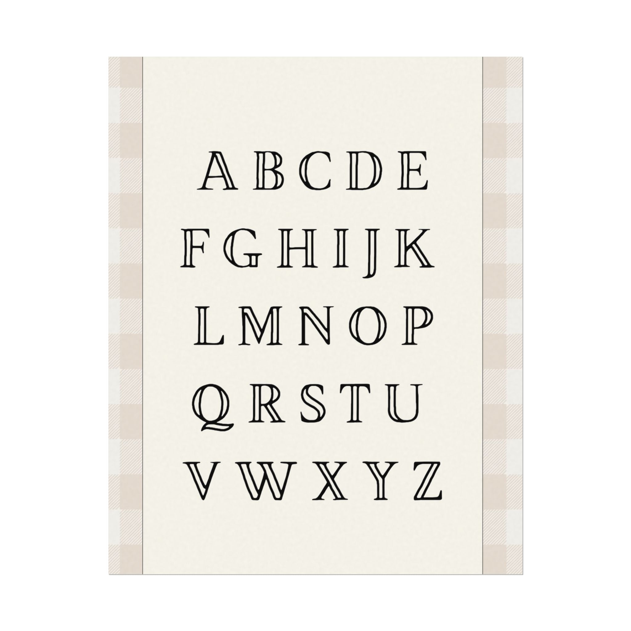 Vintage Alphabet textured Watercolor Matte Poster Print