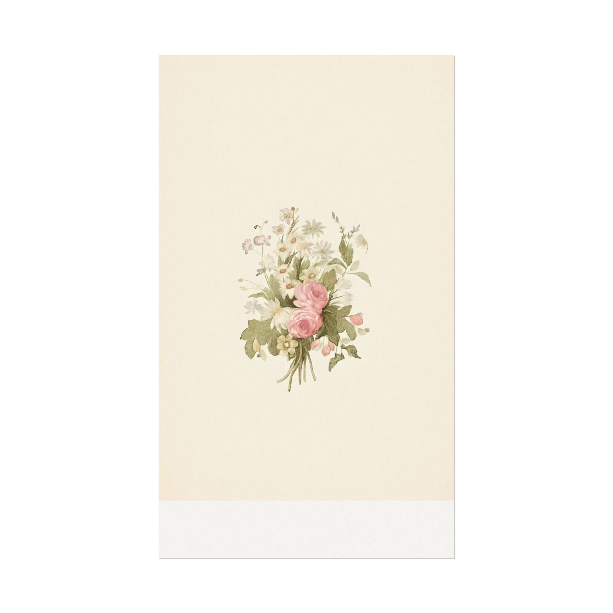 Vintage Roses Textured Watercolor Matte Poster