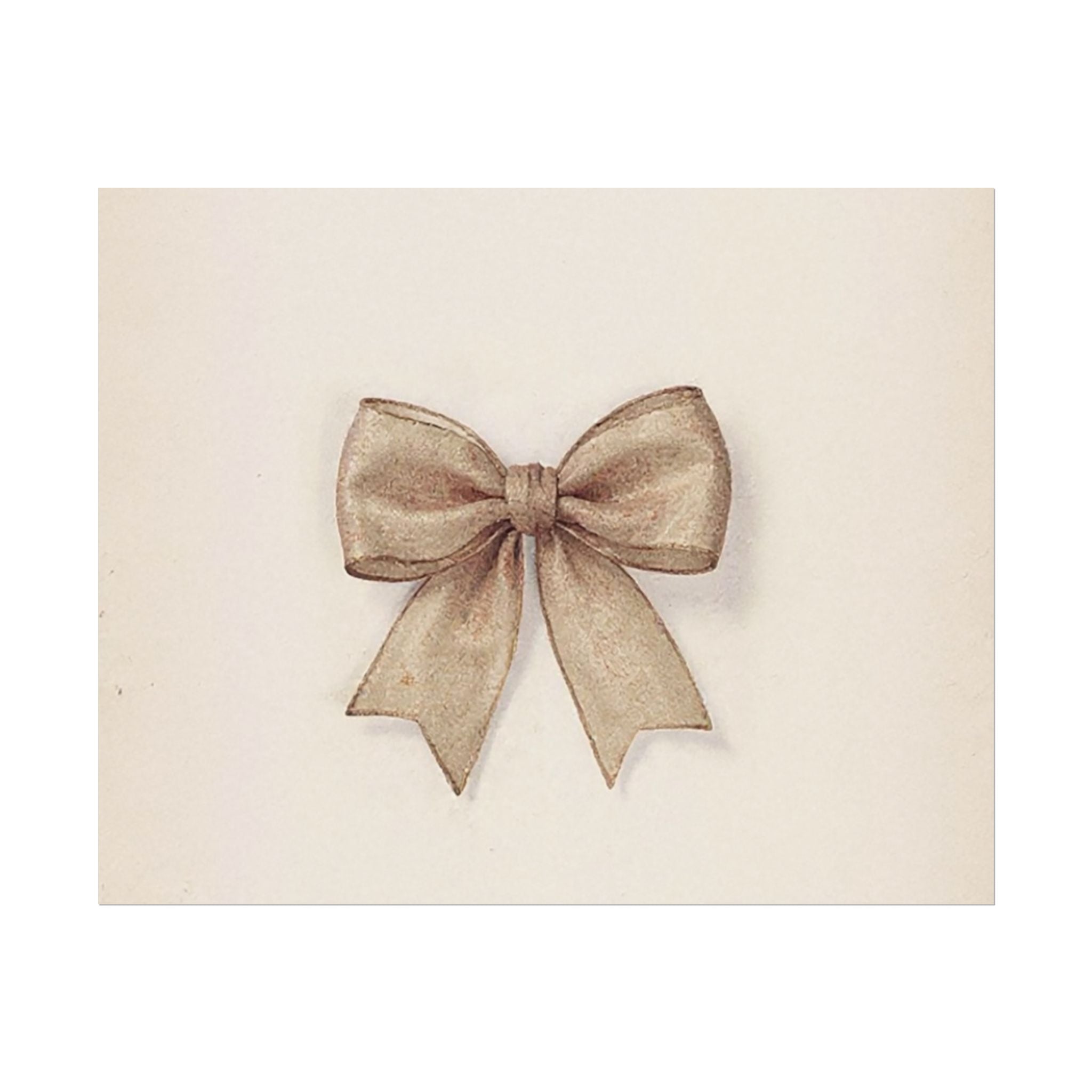 Vintage Bow Textured Watercolor Matte Poster Print