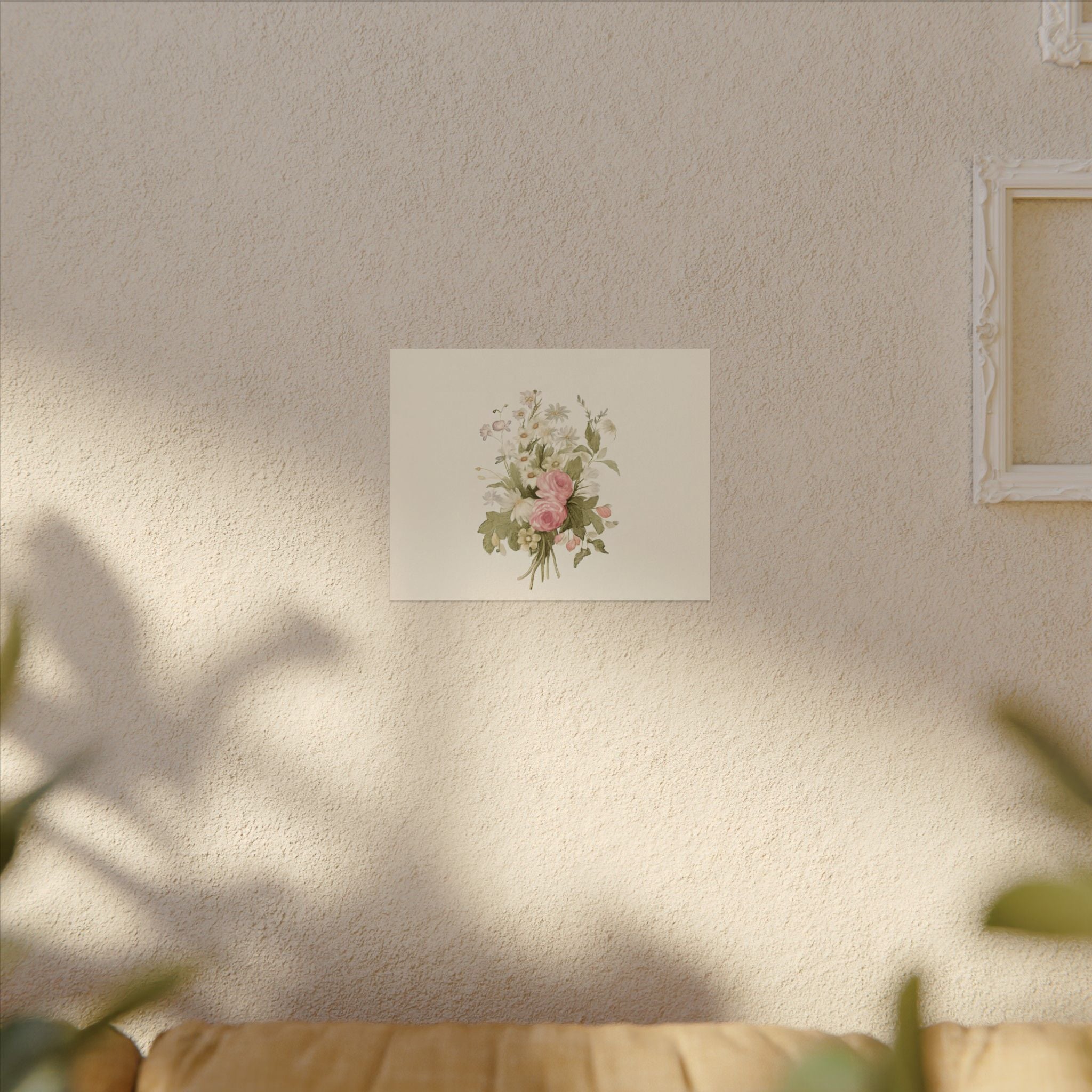 Vintage Roses Textured Watercolor Matte Poster