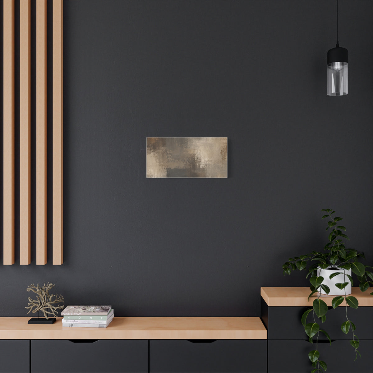 Neutral Abstract Brushstroke Matte Canvas