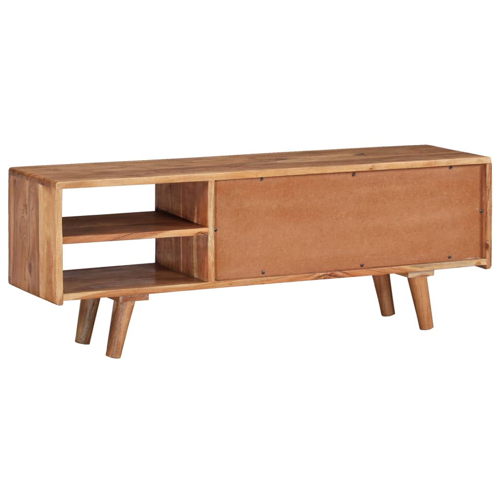 vidaXL TV Cabinet Solid Acacia Wood with Carved Doors 46.1"x11.8"x15.7"