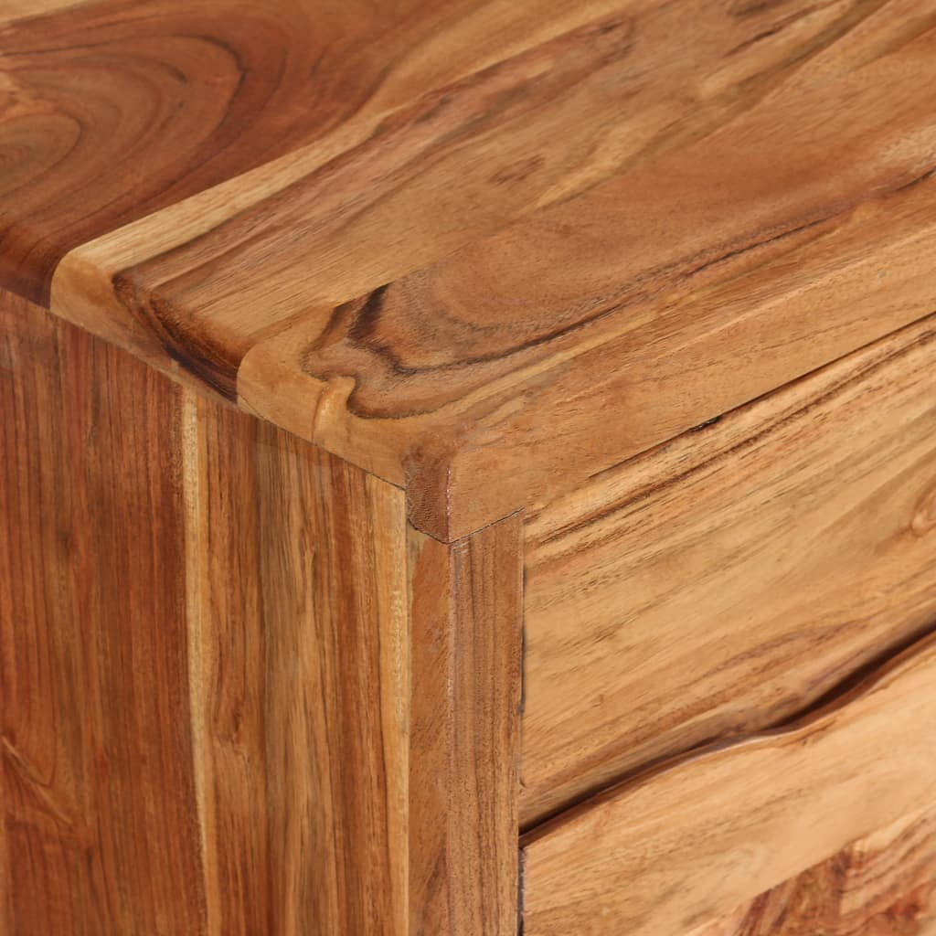 vidaXL TV Cabinet Solid Acacia Wood with Carved Doors 46.1"x11.8"x15.7"