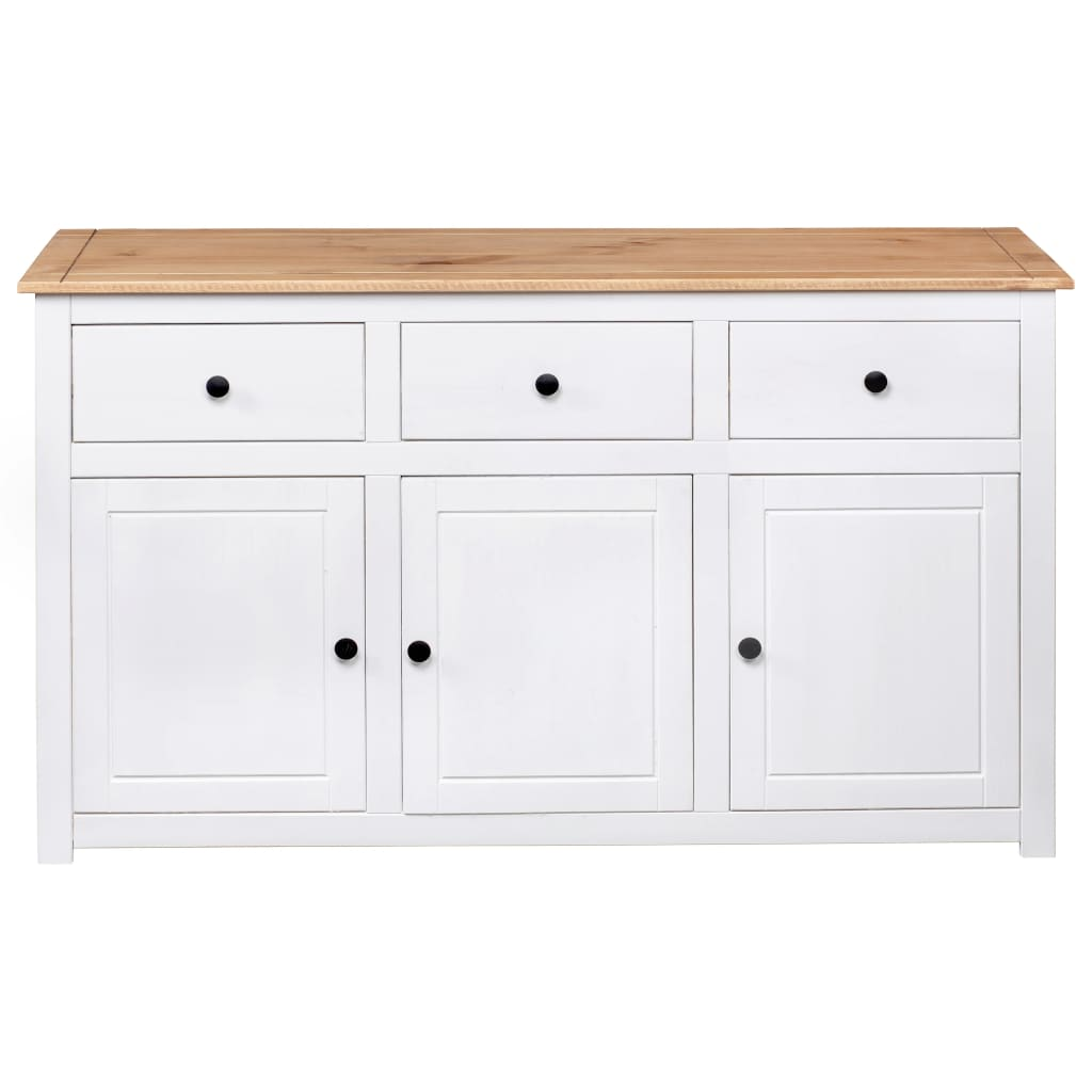 vidaXL Sideboard White 53.1"x15.7"x31.5" Solid Pinewood Panama Range
