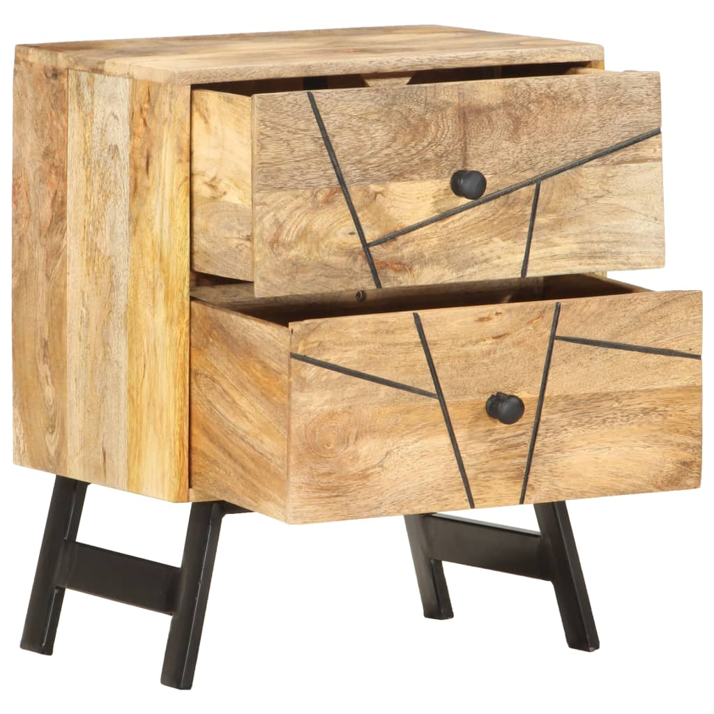 vidaXL Bedside Cabinet 15.7"x11.8"x19.7" Solid Mango Wood