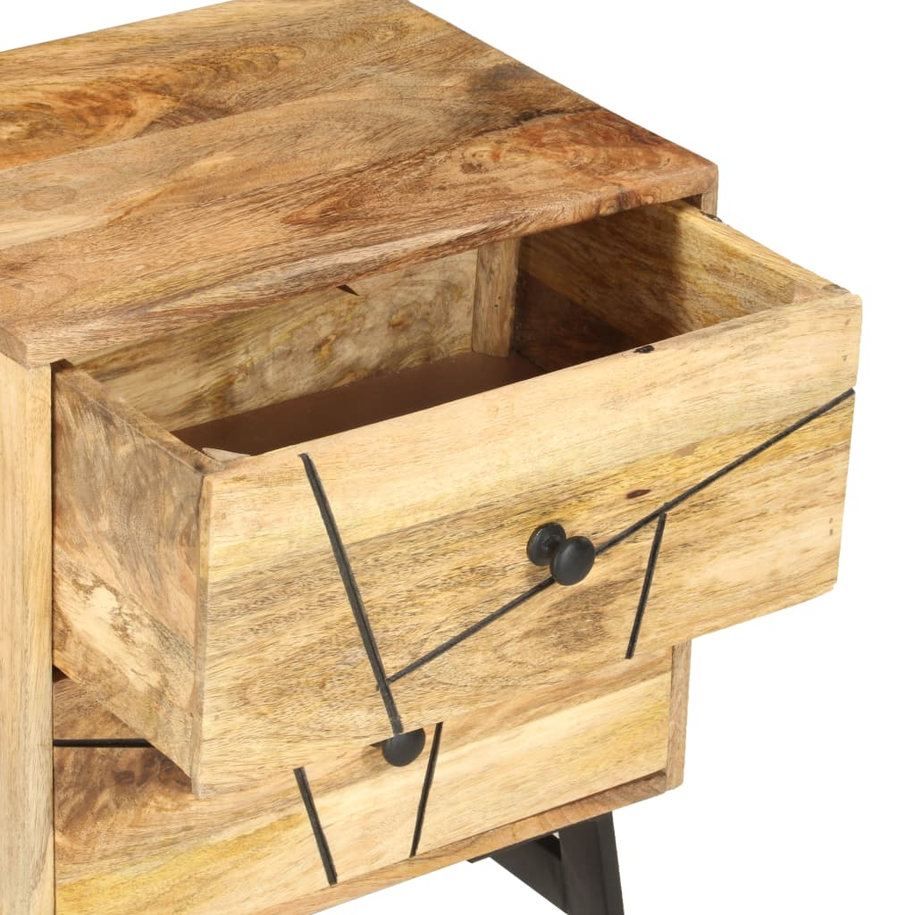 vidaXL Bedside Cabinet 15.7"x11.8"x19.7" Solid Mango Wood