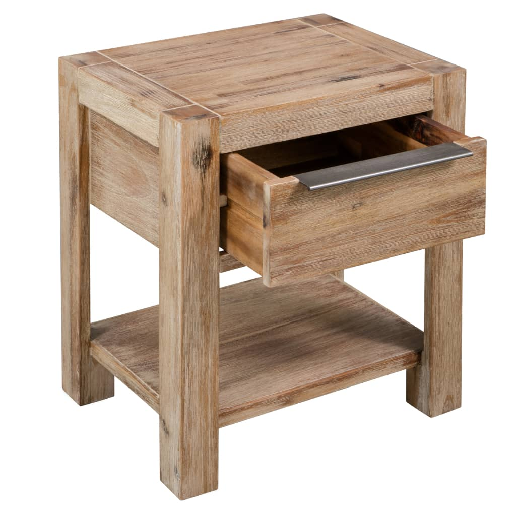 vidaXL Nightstands with Drawers 2 pcs 15.7"x11.8"x18.9" Solid Acacia Wood