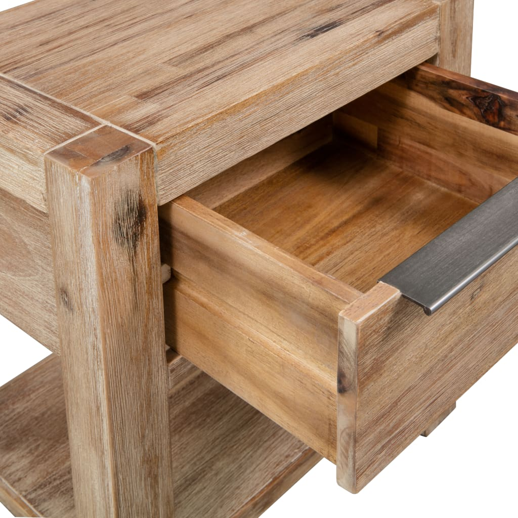vidaXL Nightstands with Drawers 2 pcs 15.7"x11.8"x18.9" Solid Acacia Wood