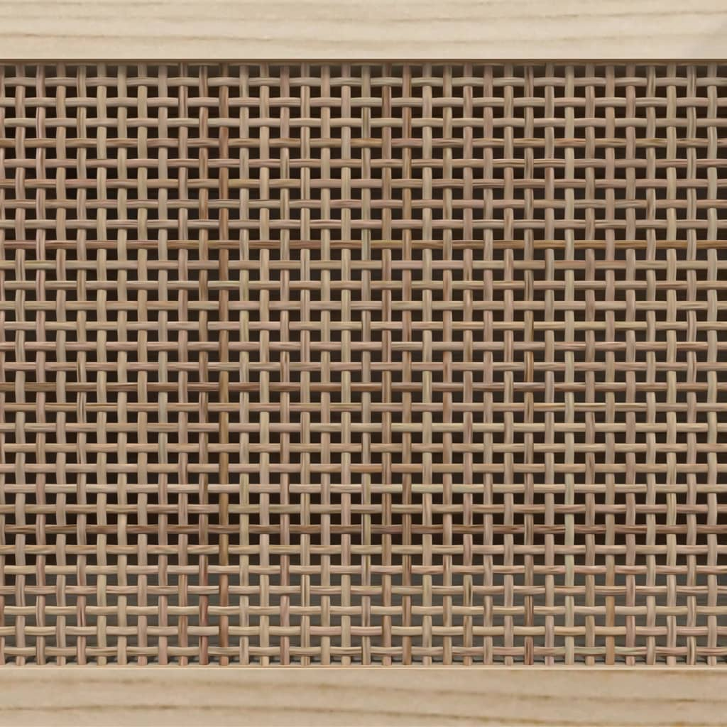 vidaXL TV Cabinet Brown 41.3"x11.8"x15.7" Solid Wood Pine&Natural Rattan