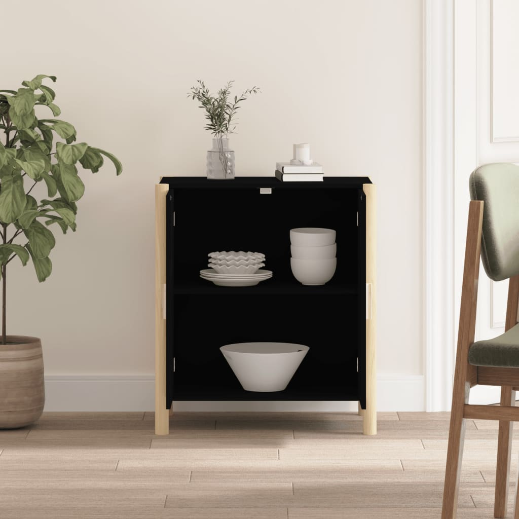 vidaXL Sideboard Black 24.4"x15"x27.6" Engineered Wood