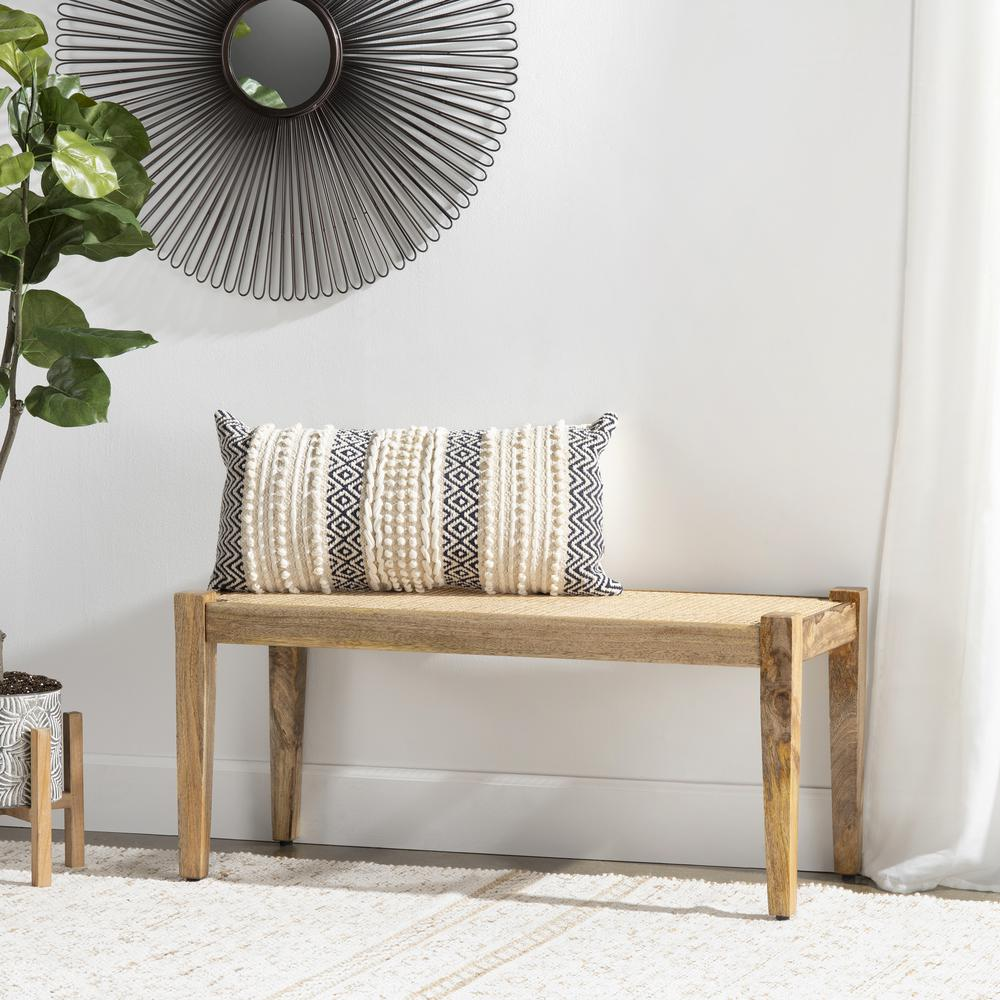 Elena Eyelet Cane Bench