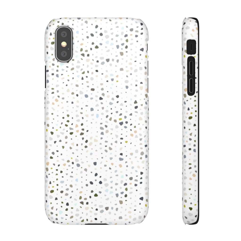 White Terrazzo Phone Case