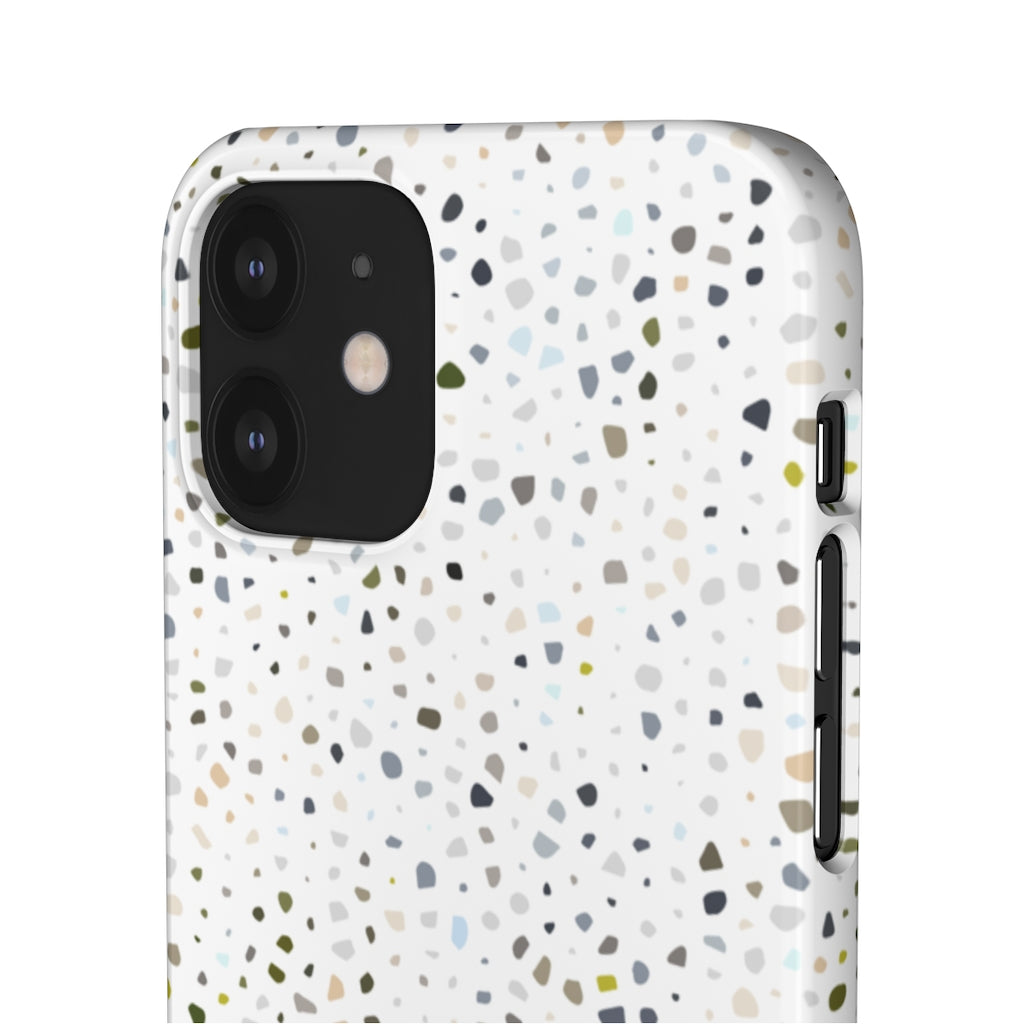 White Terrazzo Phone Case