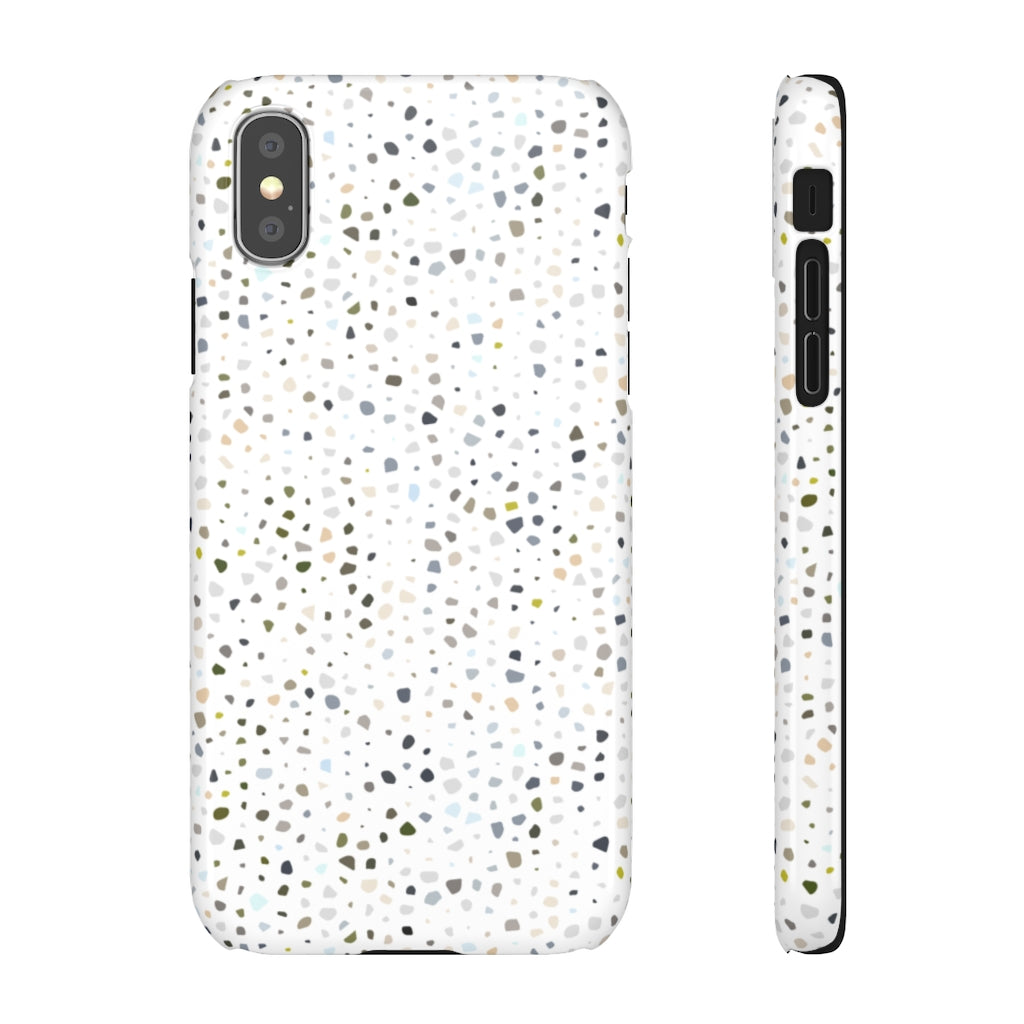 White Terrazzo Phone Case