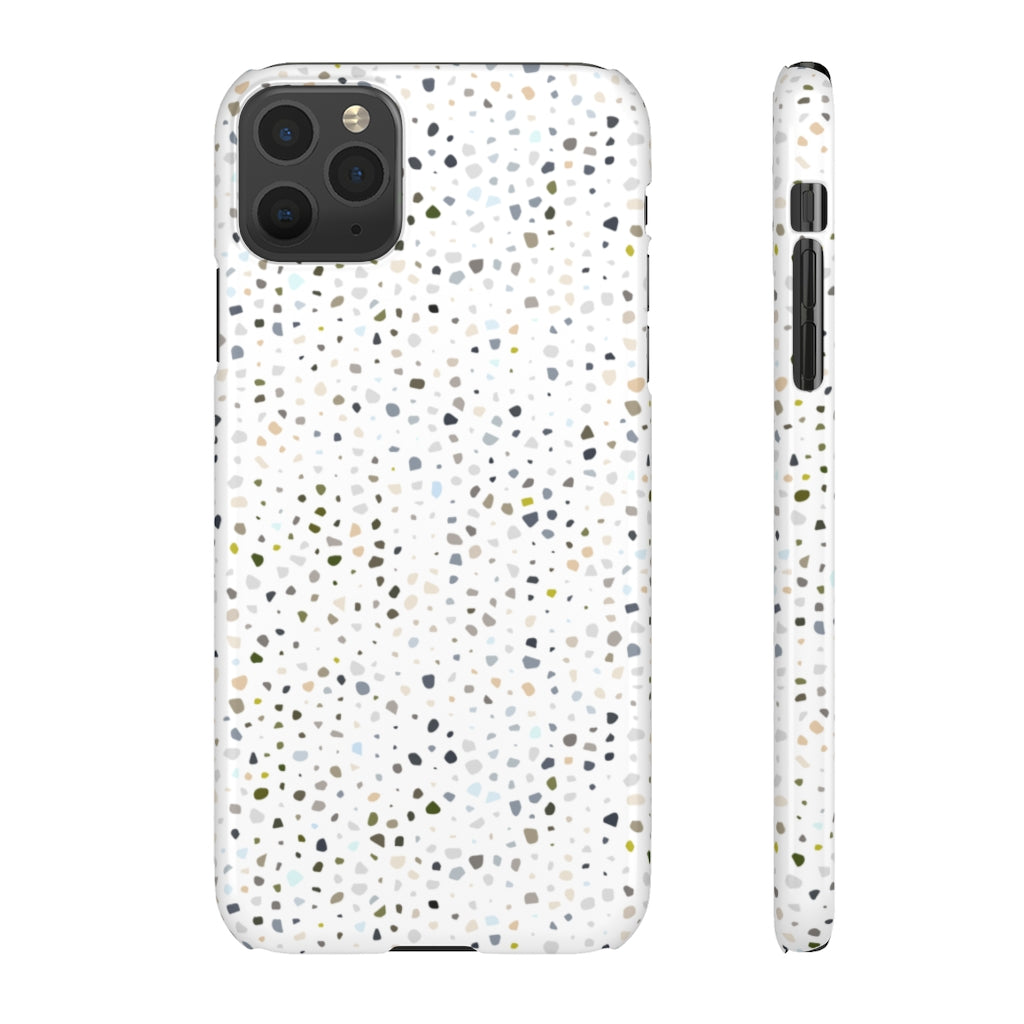 White Terrazzo Phone Case