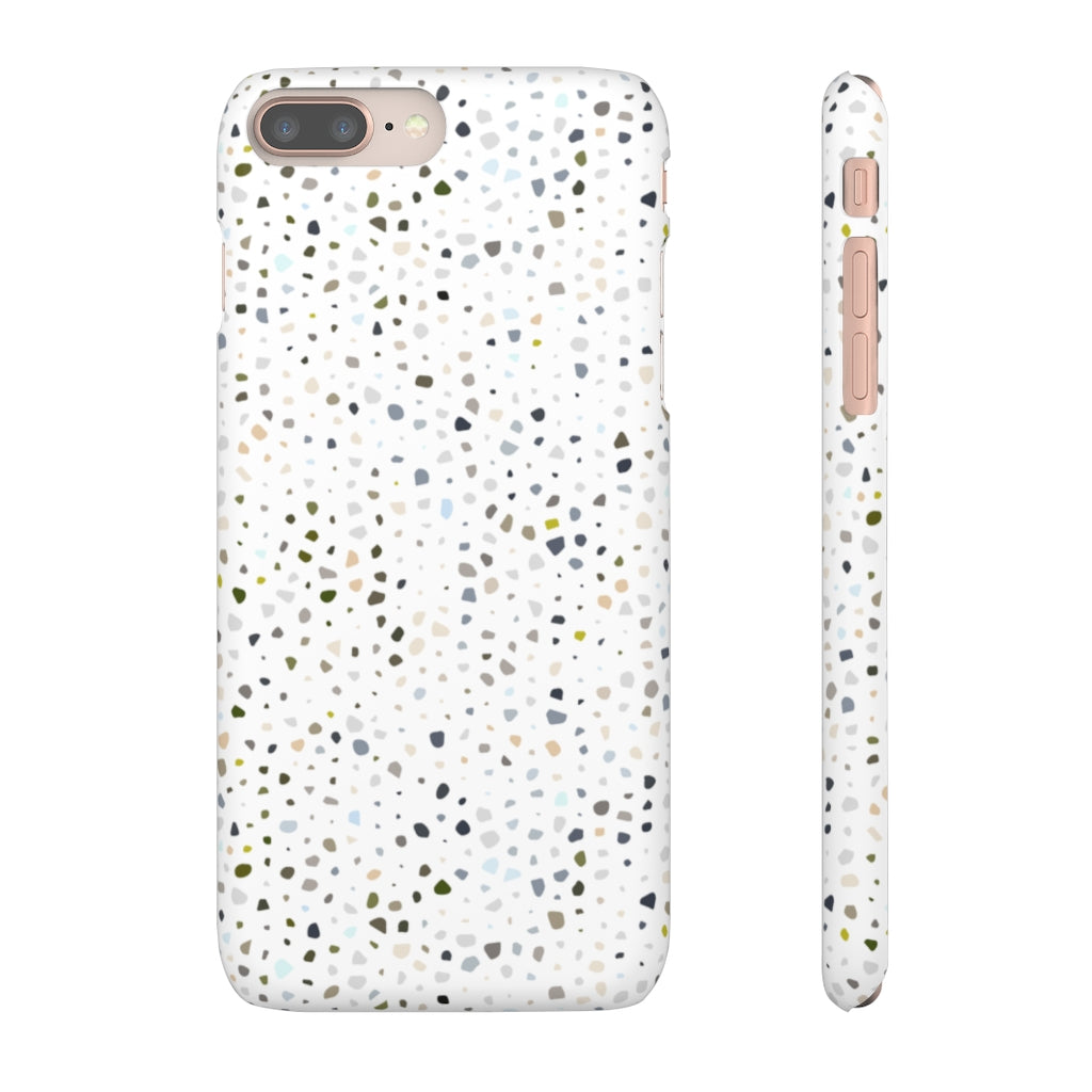 White Terrazzo Phone Case