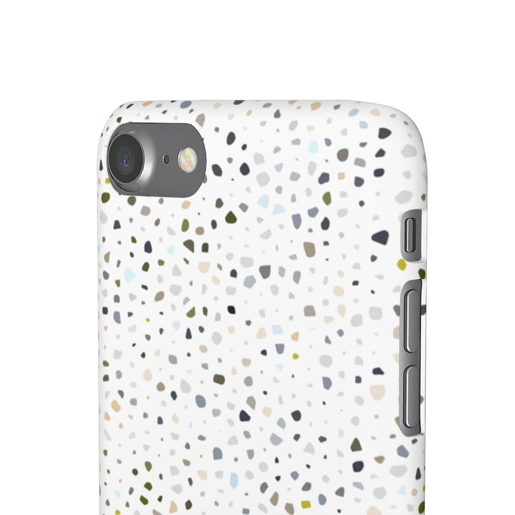 White Terrazzo Phone Case