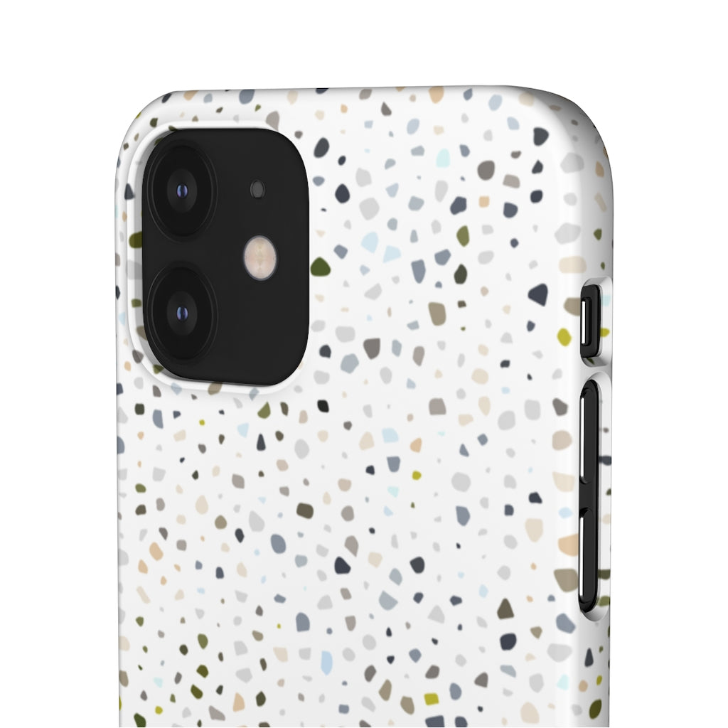 White Terrazzo Phone Case