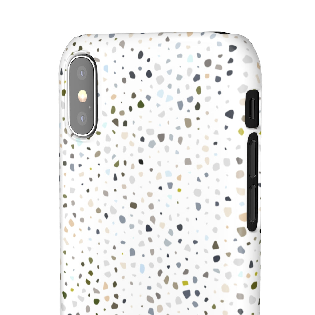 White Terrazzo Phone Case