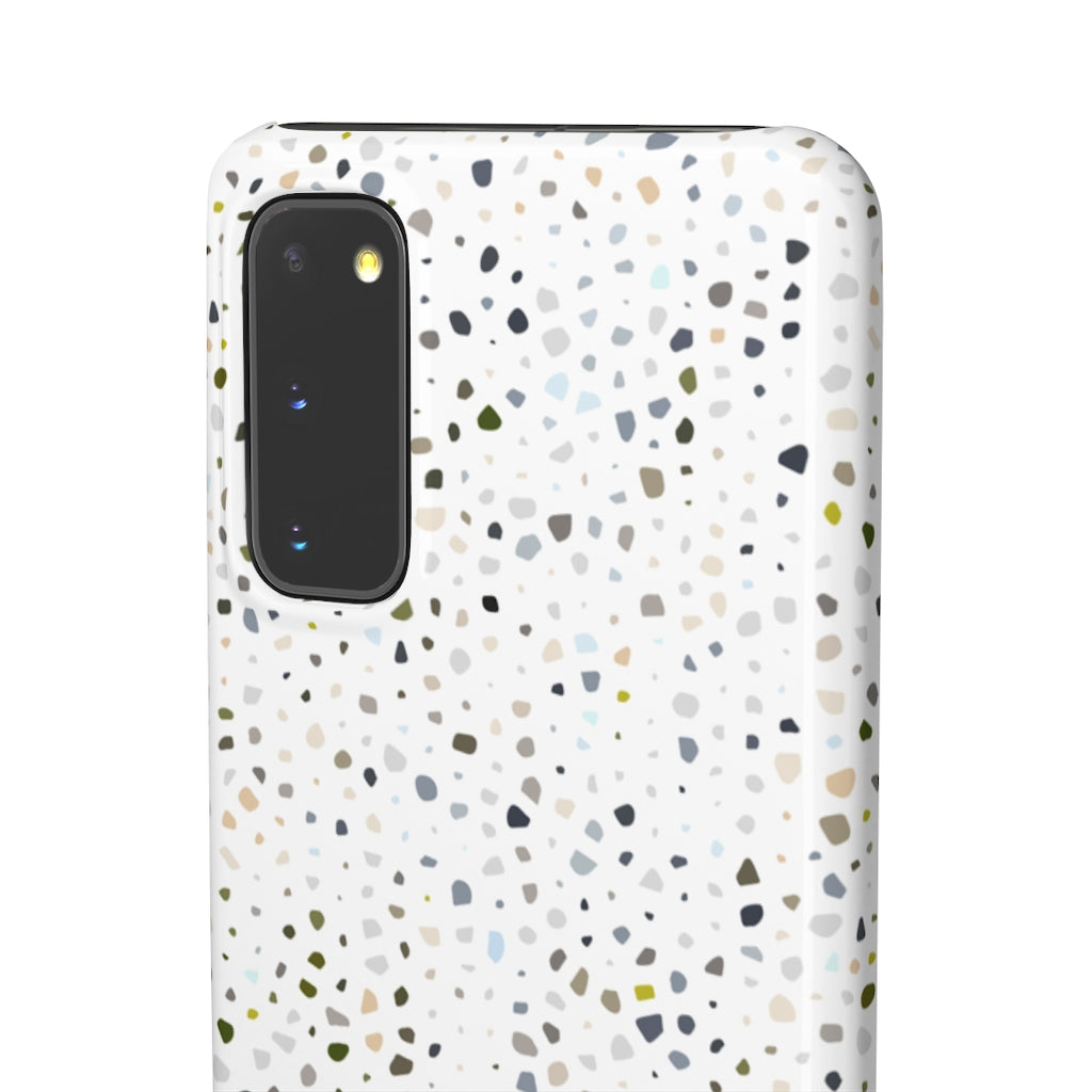 White Terrazzo Phone Case