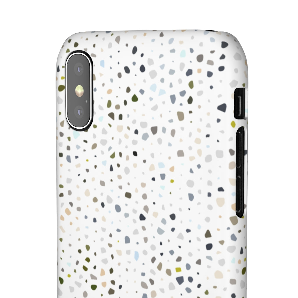 White Terrazzo Phone Case