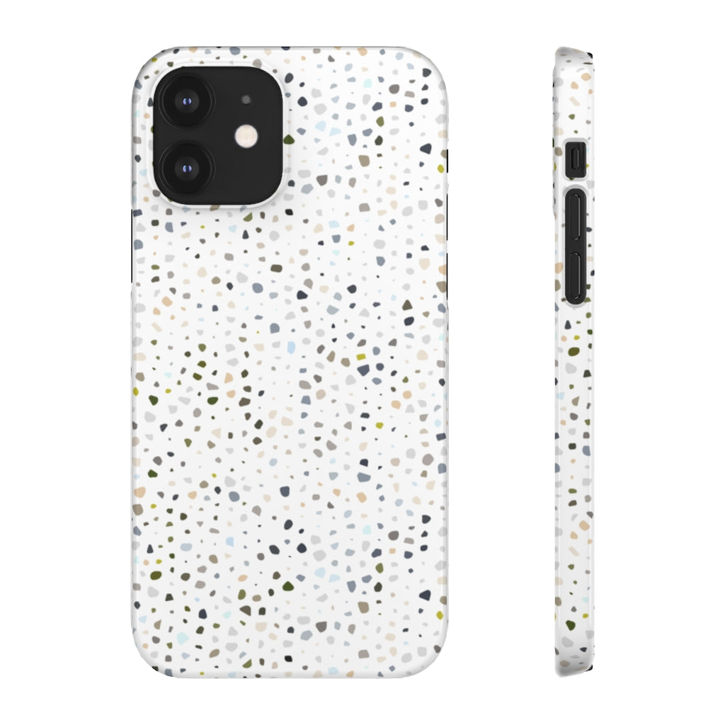 White Terrazzo Phone Case