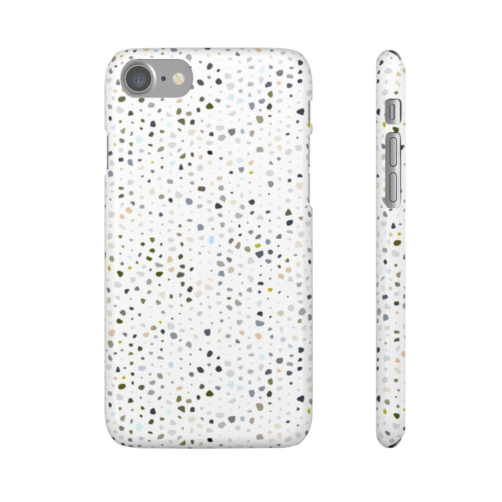 White Terrazzo Phone Case