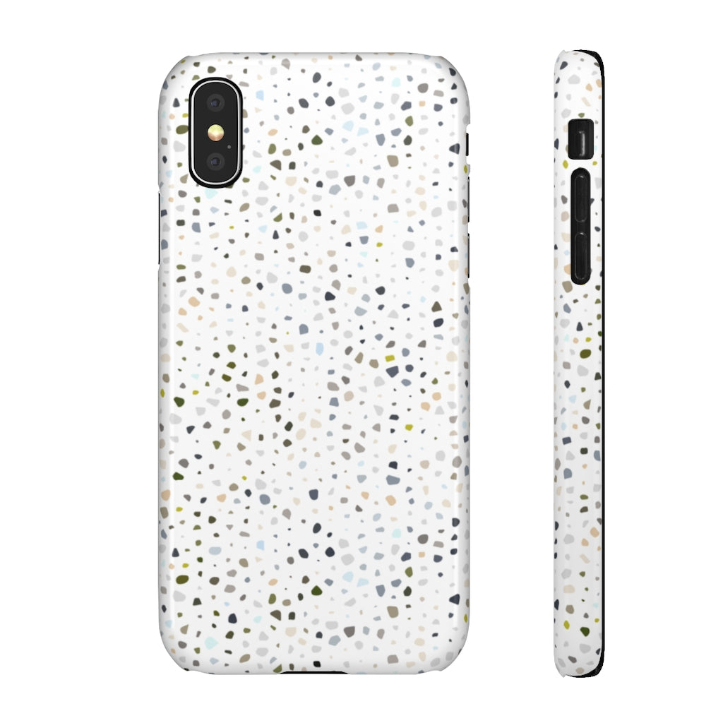 White Terrazzo Phone Case