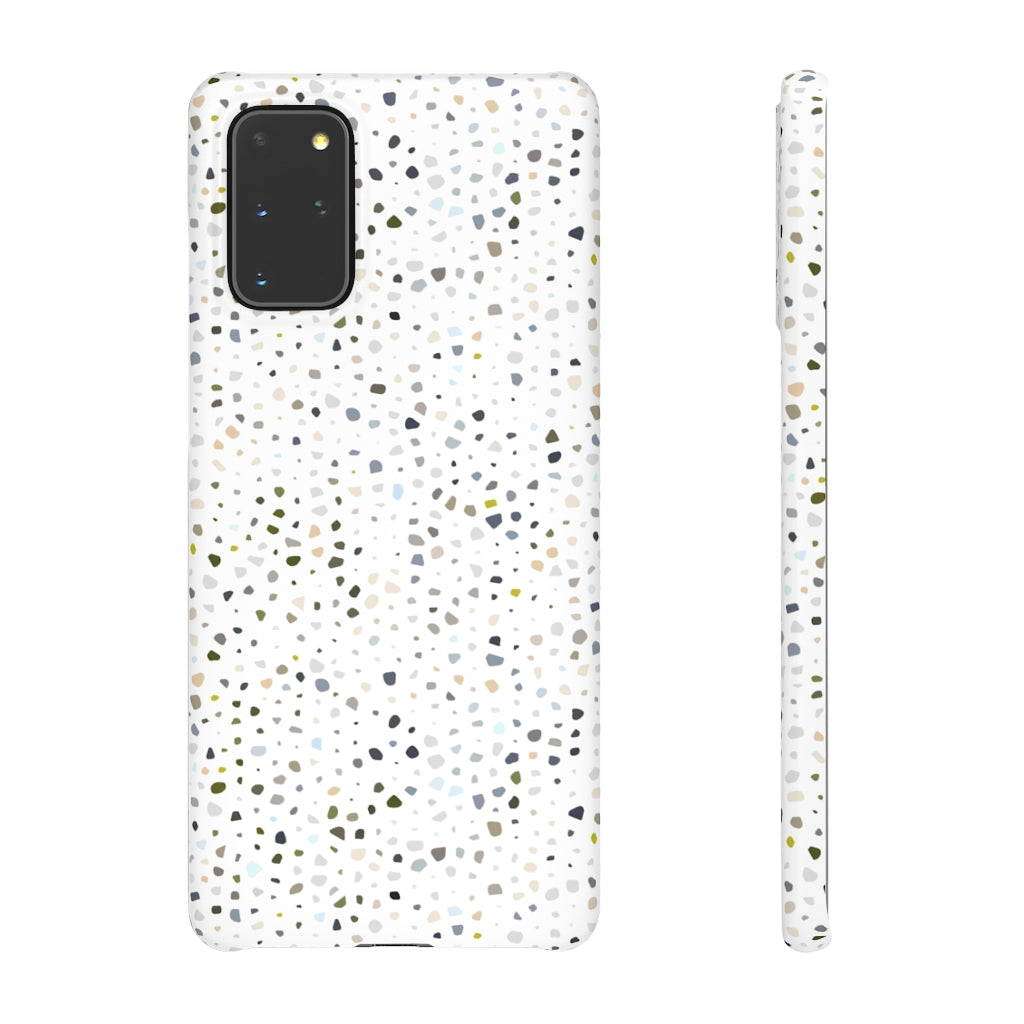 White Terrazzo Phone Case