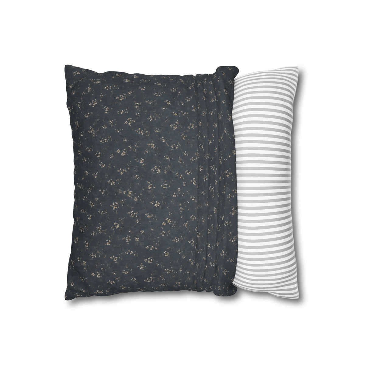 Moody Blue Floral Pillowcase | Navy Blue Square Pillowcase