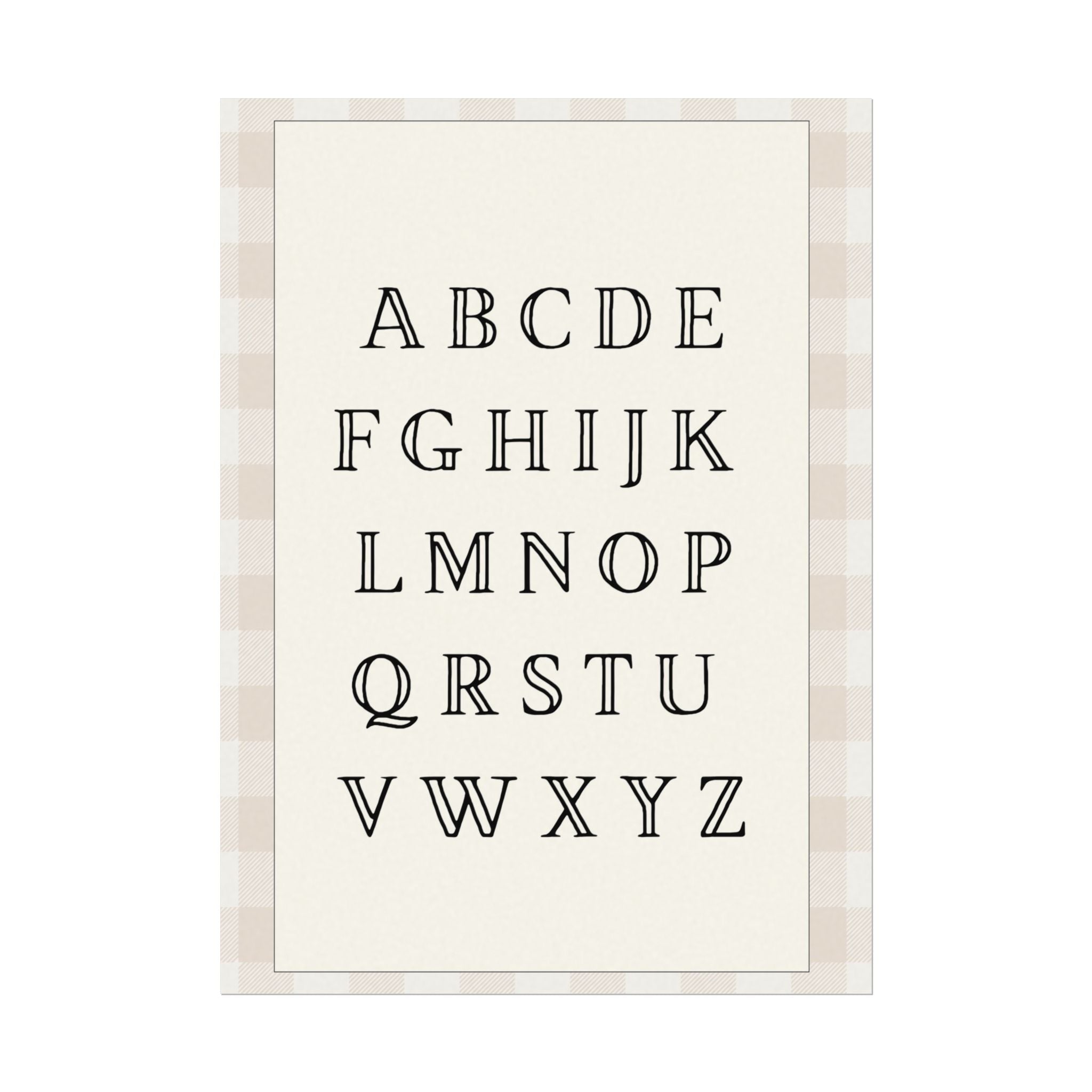 Vintage Alphabet textured Watercolor Matte Poster Print