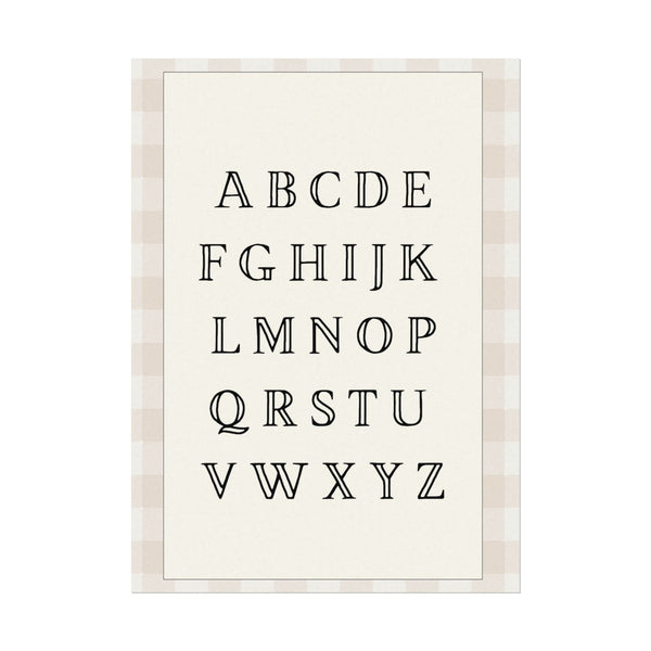Vintage Alphabet textured Watercolor Matte Poster Print