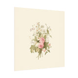 Vintage Roses Textured Watercolor Matte Poster