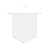 Custom Baby Girl Pennant Banner in Tan Font/Light Peach | Custom Name Nursery Pennant Banner