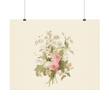 Vintage Roses Textured Watercolor Matte Poster