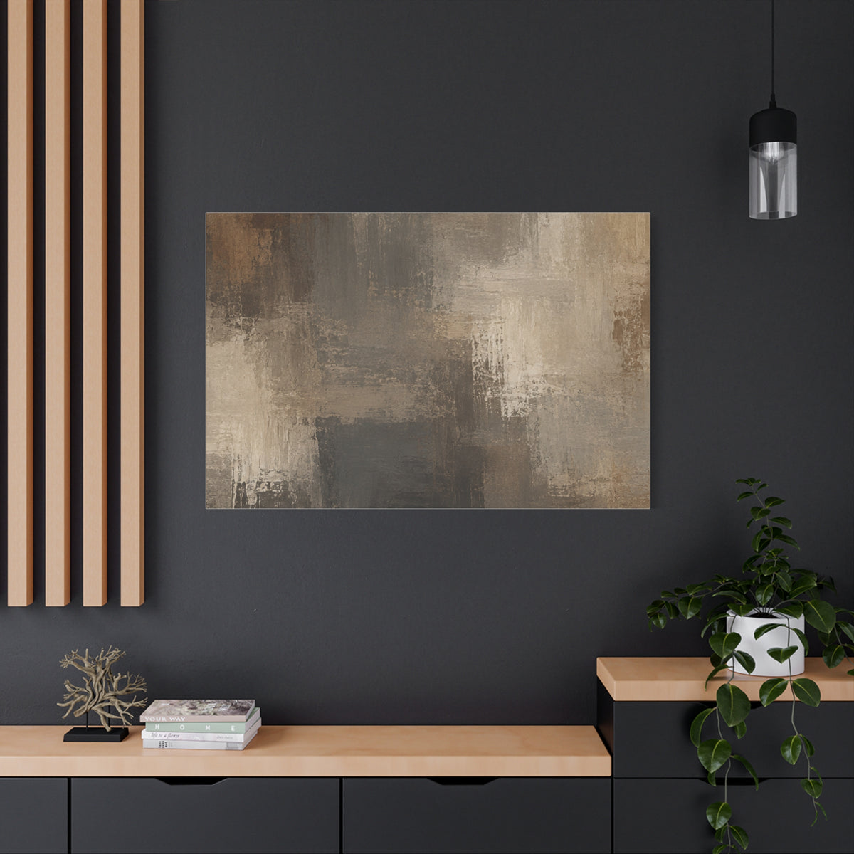 Neutral Abstract Brushstroke Matte Canvas