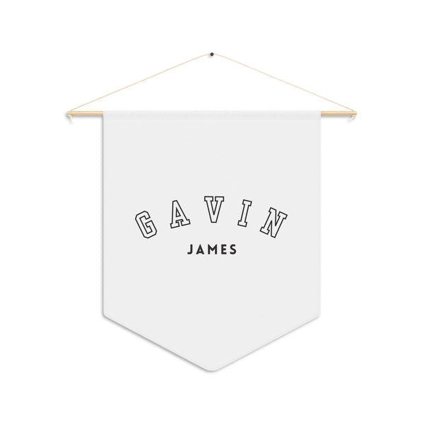 Personalized Pennant Banner Black/White | Custom Name Nursery Pennant Banner