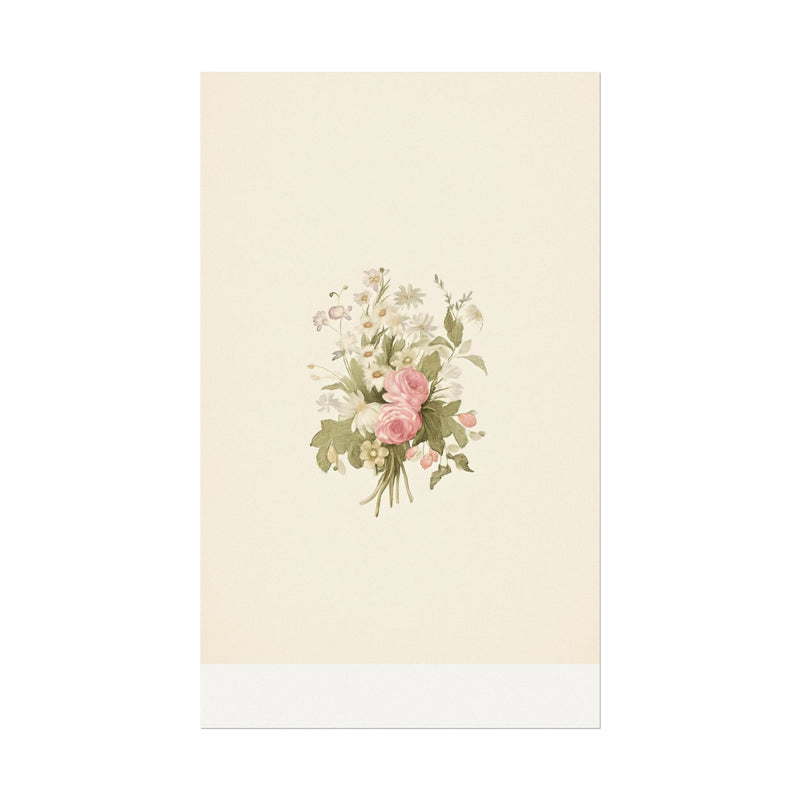 Vintage Roses Textured Watercolor Matte Poster