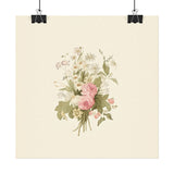 Vintage Roses Textured Watercolor Matte Poster