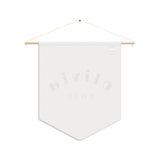 Custom Baby Girl Pennant Banner in Blush/Black Font curvey | Custom Name Nursery Pennant Banner