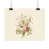 Vintage Roses Textured Watercolor Matte Poster