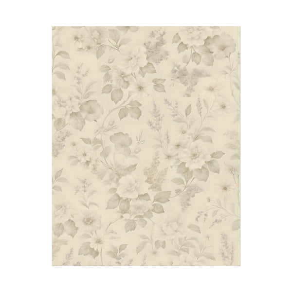 Vintage Floral Print Textured Watercolor Matte Poster