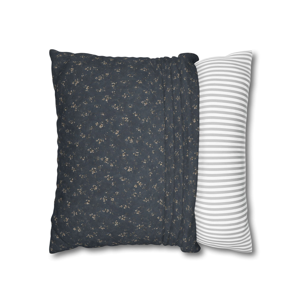 Moody Blue Floral Pillowcase | Navy Blue Square Pillowcase
