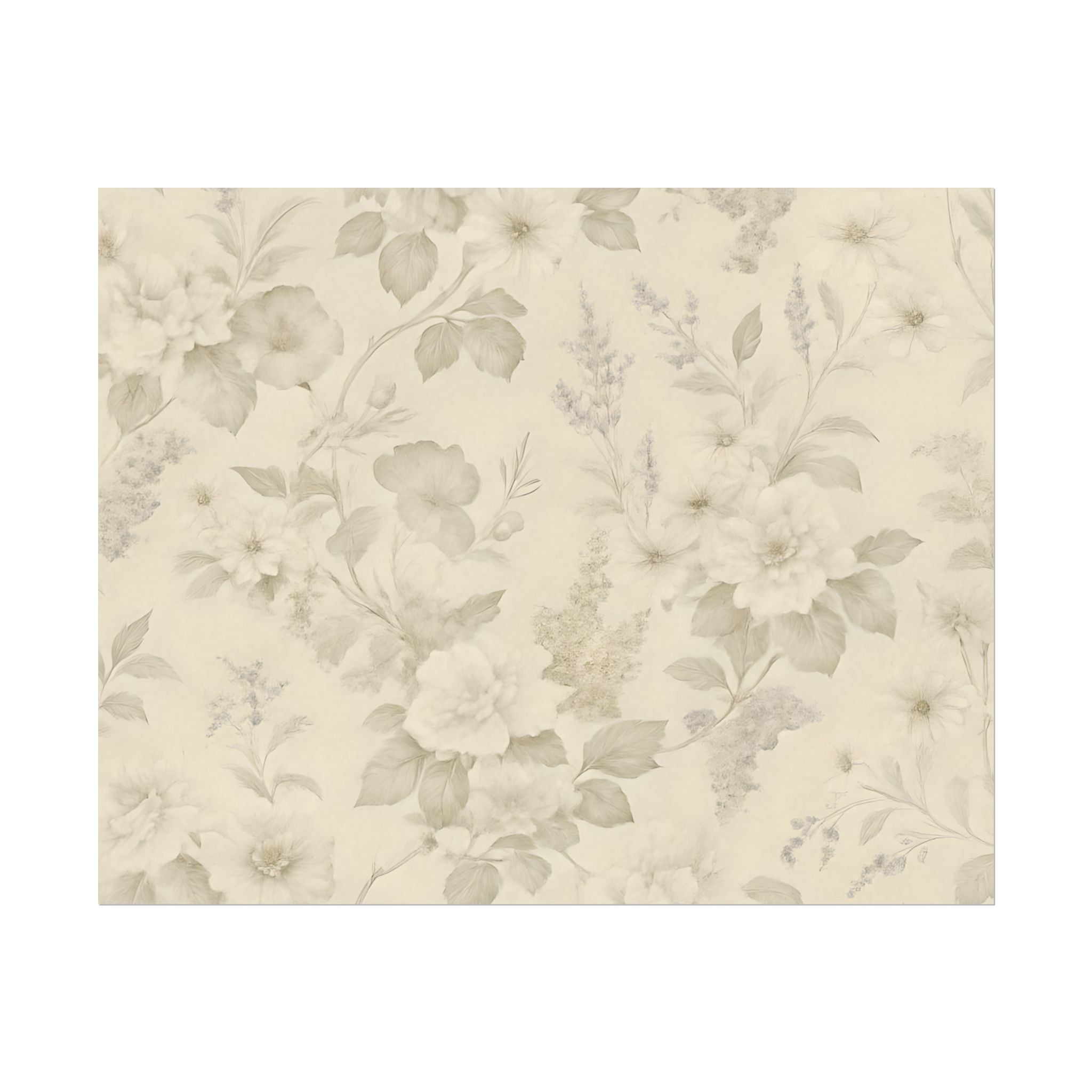 Vintage Floral Print Textured Watercolor Matte Poster