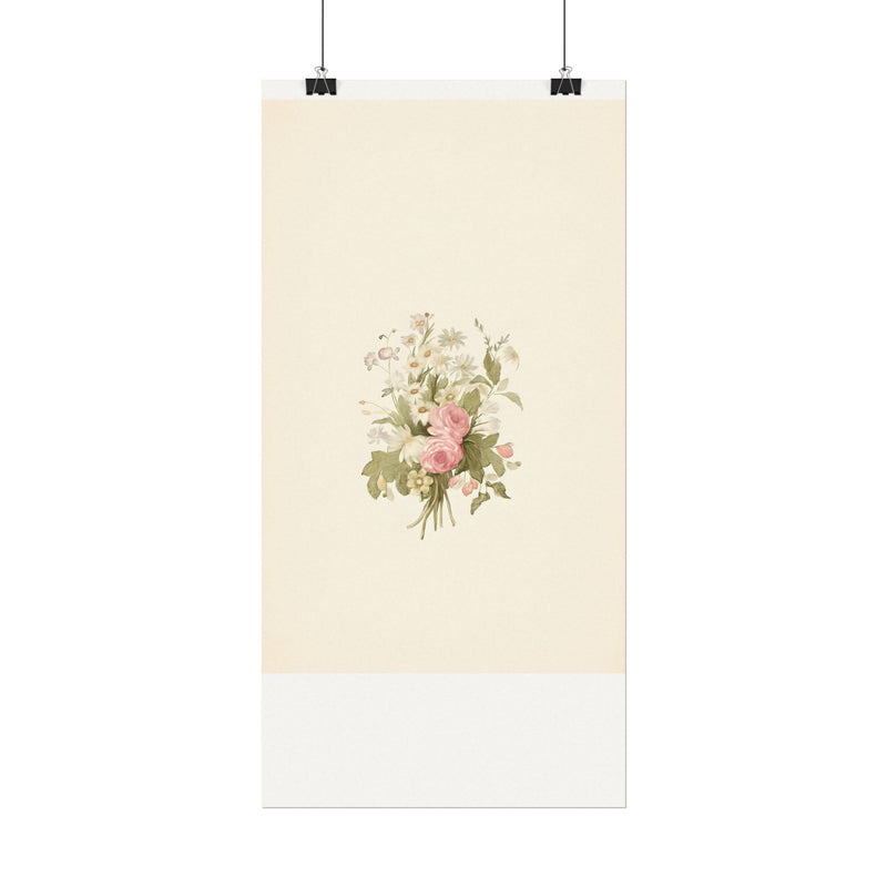 Vintage Roses Textured Watercolor Matte Poster