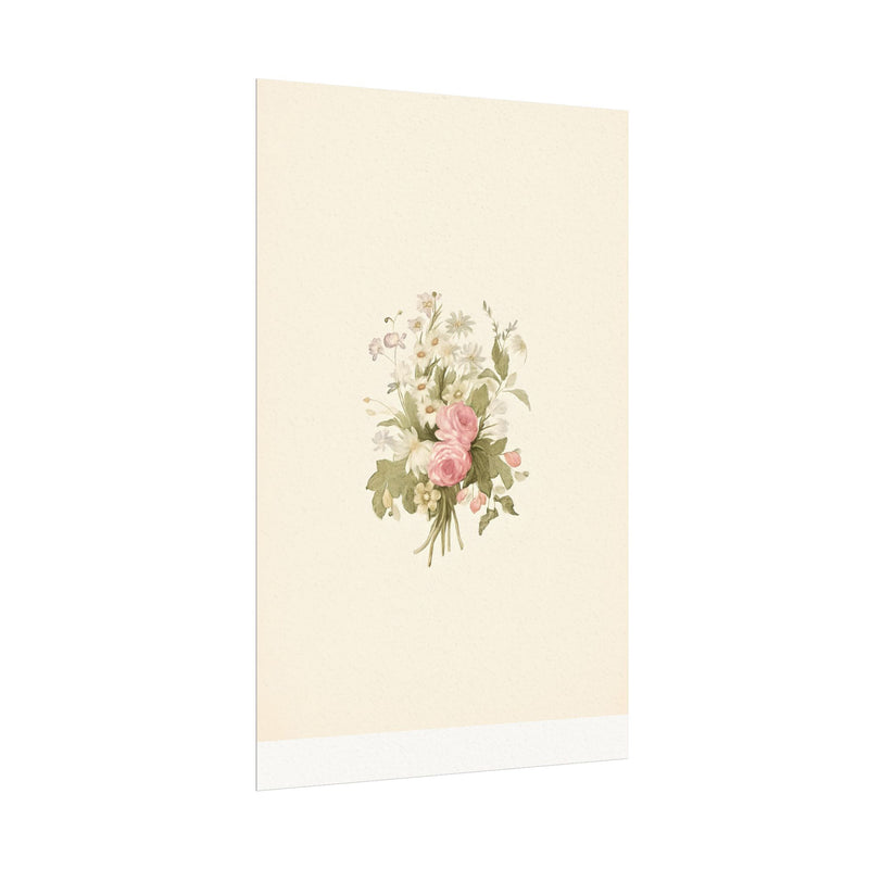 Vintage Roses Textured Watercolor Matte Poster