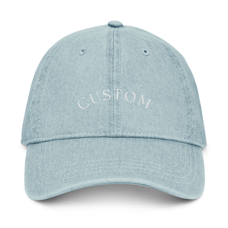 Custom Embroidered Denim Hat, Casual Cap, Personalized Gift, Trendy Accessory, Summer Fashion, Stylish Headwear